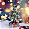 Cartes de voeux Cartes de voeux Décorations de Noël 3D Carte d'arbre Colorf Découpe laser Enveloppe Carte postale Creux Sculpté Cadeau fait main 1 Dh0Sy