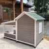 kennels pens Jardín al aire libre Perros de madera maciza Perreras Villa Balcón Bungalow Dormitorio grande para perros Protector solar Patio General Cachorros Casas Jaulas 220912