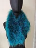 女性の本物のダチョウの羽毛スカーフショールズカラーウォームネッカチーフピンクブルーアイボリー