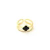 Bandringen luxe verstelbare zwarte witte klaver ring sieraden voor vrouwen bruiloft cadeau r230404