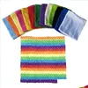 D￩coration de f￪te D￩coration de f￪te 8/10 / 12 pouces Rainbow Crochet Tutu Tops avec filles bord￩es de poitrine de b￩b￩ enveloppe de poitrine couture ￠ tricot Fabr Dhcnl