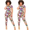 Kvinnors tv￥bitar byxor Summer Casual Fashion Street Ladies Slim Sexig personlighetstrend Tryckt Kort ￤rmbyxor Tv￥delar Set 220912