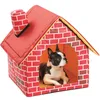 chenils stylos Niche pour chien pliable Lit pour chiot pour petits chiens moyens Chats Grotte Nid Plaid Imprimer Chambre douce et confortable Meilleures ventes 220912