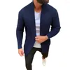 Pulls pour hommes vêtements d'extérieur décontracté couleur pure pull rayé automne hiver manteau solide pour la fête