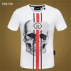 T Shirt Mens Designer Tshirts العلامة التجارية ملابس Rhinestone Skull Men Thirts Classical Streetwear Tshirt Top Tees Tees