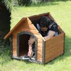 chenils stylènes générales de terrasse extérieure en bois massif de chiens de bois de luxe litière de chat de luxe