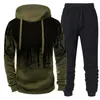 Mens Tracksuits Men Tracksuit Sets Fleece Two Piece Hooded Pullover Sweatpants Sports Clothing 4XLconjuntos masculinos 220909