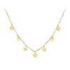 Ras du cou en acier inoxydable paillettes gland collier pour femmes petit disque rond couches collier colliers bijoux cadeau