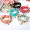 Hilos de cuentas L 6 juegos de pulseras de cuentas apilables bohemias para mujeres y hombres Conjunto de pulseras de múltiples capas Colgante Charm Stretch Bang Ffshop2001 Amel4