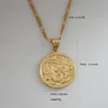 Colliers pendentif FoRomance / Plaqué or jaune 24 "Figaro ou 18" Collier Dragon chinois jouant des perles Fortune Richesse