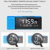 Smart Automation Modules Night Light Multifunction Alarm Clock IR Human Body Sensor Color LED Thermometer Display Digital Table FM Radio