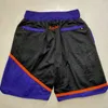 2022 Short Men Basketball Shorts rétro Just Don White Pocket 0409