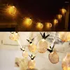 Strings Christmas Tree Ornaments Led Light Pineapple Fruit Lantern Rattan Wedding Decoration Tropical Party Supplies