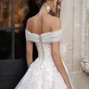 Abito da sposa da donna in pizzo a-line Abito da sposa con colletto a una linea Mezza schiena senza schienale Abiti eleganti Para Mujer 2023 Abiti di lusso