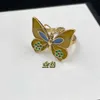 Fashion Butterfly Rings Animal Flower Letter Design Ring Women Accessories Jewelry Bohemian Girl No Box