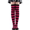 Calze lunghe a righe multicolori Calze da donna a righe per cosplay per Natale Halloween