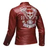 Men's Leather Faux Trend Skull Print Coats Casual Motorcycle Punk Style Jacket EU Size S-2XL 220912