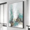 Schilderen abstract groen blauwe HD -prints en posters op canvas tuin muur kunstfoto voor livinng kamer huisdecoratie