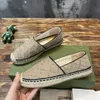 gglies Matelasse Canvas Jacquard Espadrille Designer Double G Leather Espadrilles Women Casual Spring Loafers Fishman Shoe Size 35-42 CG4R