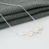 Hanger kettingen chandler zilveren kleur tak bloem voor vrouwen Koreaanse charm lange keten colier compatibel met trui sieraden