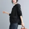 Vestes pour femmes courte graisse mm printemps et automne coréen lâche grande mode de coussin de poche polyvalente décontractée