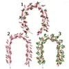 Dekorative Blumen DIY Türdekoration Weihnachten Halloween Erntedankfest Berry Vine Garland Früchte Pflanzen Faux