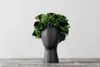 Creative human head white black decorative bastract Ceramic Vase for Home Decor Tabletop Vase