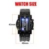 Avanadores de pulso Homem de luxo Relógios da moda Sport Sport Men Women Creative Stainless Aço Led Data Bracelet Watch Binária Wristwatch
