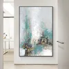 Schilderen abstract groen blauwe HD -prints en posters op canvas tuin muur kunstfoto voor livinng kamer huisdecoratie