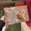 Vrouwen Handtas Clutch Tassen Dame Portemonnee Mode Patchwork Kleur Letter Print Echt Leer Bloemmotief Interieur Rits Unisex Portefeuilles