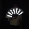 Party Decoration 1pc Luminous Folding Fan 13inch Led Play Colorful Hand Held Abanico Fans For Dance Neon DJ Night Club Party 912