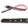 Halsbanden Dubbellaags Echt Lederen Halsband Strass Kroon Pet Lead Verstelbare Ketting Voor Puppy Honden S-XL