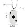 Colares pendentes de aço inoxidável Black Spade A Colar Cascle Army Card Tags de cachorro Las Vegas Poker Gambler Lucky Man Jewelry Gift