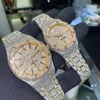 Toppkvalitetsklockor för lyxrörelse Titta på män Mens Iced Out Moissanite Wristwatch Mechanical Automatic High Quality Diamond 0050