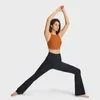 L_204 Klassisk utblåst byxa Yoga Pants High Rise Leggings Elastic Tights Slim Fit Sweatpants Fitness Trousers