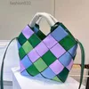 Evening Bags High Capacity Colorful Woven Basket Woven Beach Totes Weaving Handbag Women Designer Bucket Crossbody Bags Shoppers Bags 2022