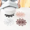 Bord mattor kreativa silikon placemat förtjockar blomma grytor te cup matta kruka icke-halk kök isolering ihålig