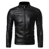 Leerleer Faux Men Biker Jacket Spring en Autumn Fashion Trend Decoratieve motorfietsjas 220912