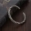 Armreifen gedrehtes gewebtes Armband Neutral Retro Thai Original handgefertigt exquisit einzigartiges Eröffnungsgeschenk