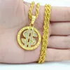 Pendant Necklaces 2022 Cross Border Jewelry Electric Syllable Hip Hop Necklace Us Dollar Symbol Gold Pendants