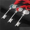 سلاسل المفاتيح الإبداعية Christmas Keychain Snowfliake Ribbon Magic Key Santa Claus Tree Ornament Gift Women Cute Bag Bag Charm H1011 Drop Deliv DH6J2