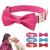 Collares para perros Collar personalizado Lindo Bowknot Collar de identificación para mascotas Anti-pérdida con accesorios de pajarita para perros pequeños, medianos y grandes