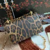 Formella kvällspåsar alligator crossbody väska leopard handväska kedja handväska toppkvalitet äkta läder axel hasp klaff plånböcker modebrev