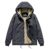 Herren Daunenparkas Herren Winterjacke Parkas Mantel Baumwolle Kapuzenjacke Männer verdicken warme lässige Oberbekleidung Fleece Mantel Kleidung männlich 4XL 220912