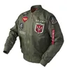 Vestes pour hommes Haute qualité léger US NAVY imprimer patch militaire blanc vert noir nylon baseball bomber veste hommes bombardier manteaux 220909