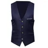 Men's Tracksuits S-6XL Business Suit Vest Formal Vests Men Solid Color Sliming Fit Single Buttons Male Waistcoat