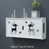 Aufbewahrungskörbe Große kabellose WLAN-Router-Aufbewahrungsbox PVC-Panel Regal Wandbehang Plug Board Halterung Kabelspeicher Organizer Home Decor 220912