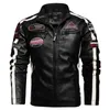 Veste de moto en cuir synthétique pour hommes pour hommes en automne/hiver mode veste brodée en cuir décontractée en hiver velours Pu Jacke 220912