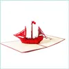 Greeting Cards Greeting Cards 3D Up Card Sailing Ship Christmas Birthday Thank You Valentine Qx2E Drop Delivery 2021 Home Garden Fest Dh0Yz