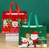 Christmas Decorations Non Woven Fabric Waterproof Gift Tote Bag 2023 Party Folding Clothing Storage Package Shopping